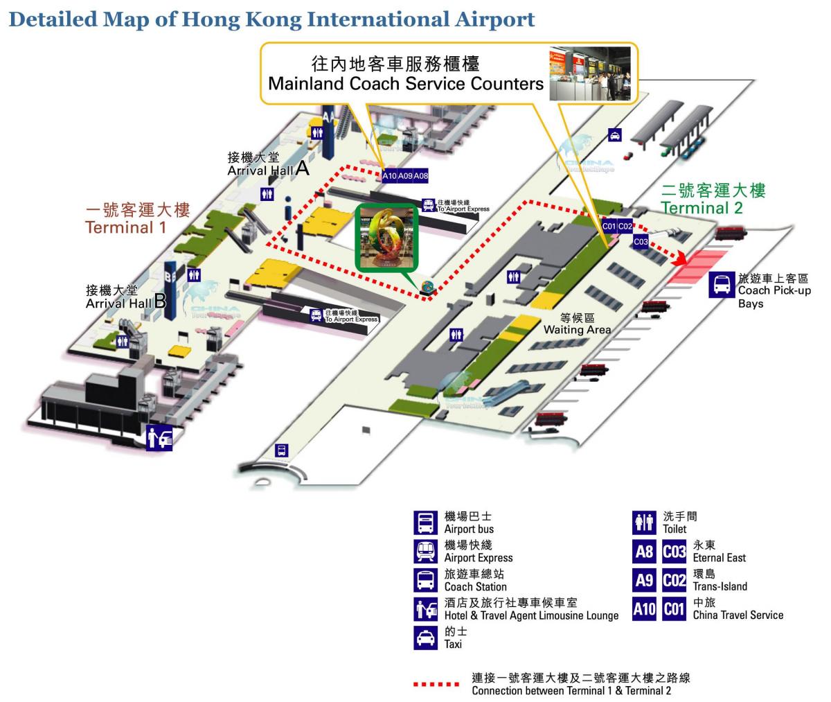 mapa Hong Kong letiště