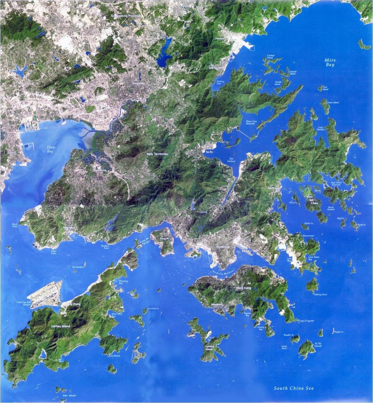 satelitní mapa Hong Kong