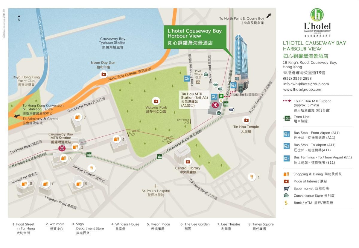 Hong Kong causeway bay mapě