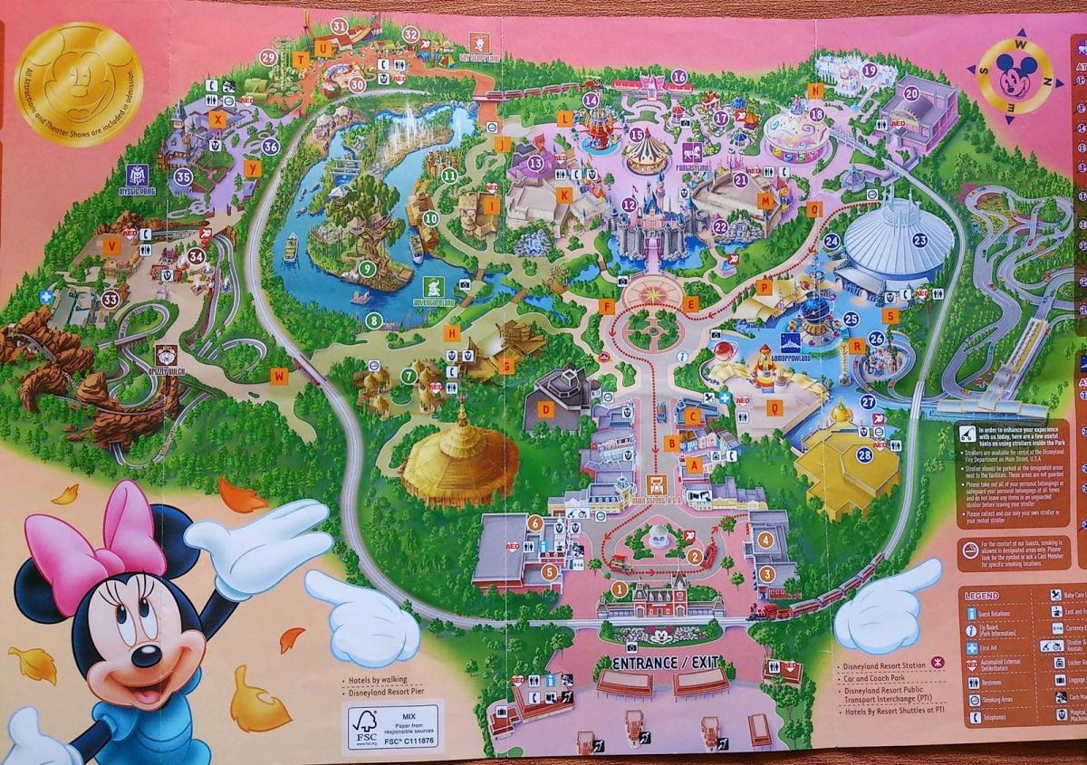 Hong Kong Disney mapě