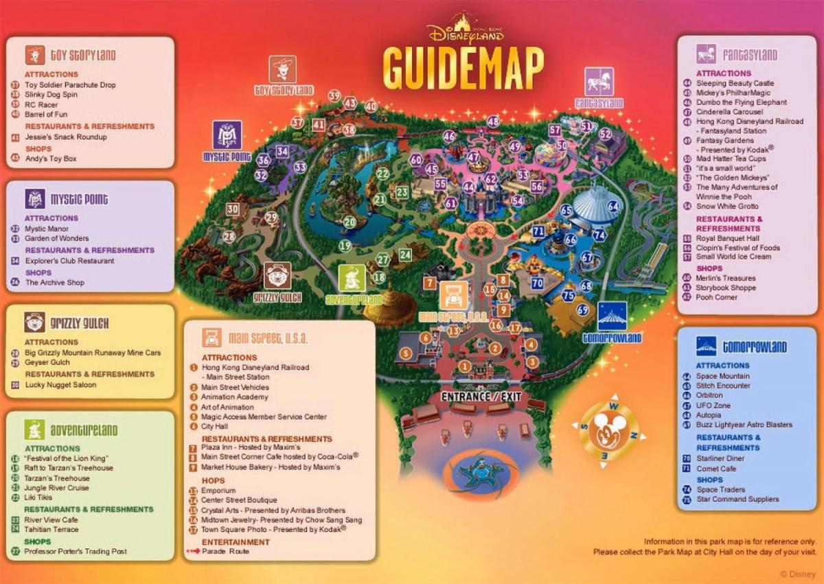 HK Disneyland mapě