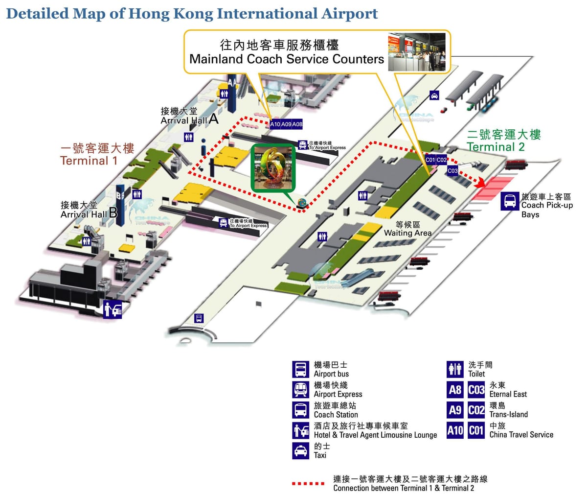 Hongkong letiště mapě