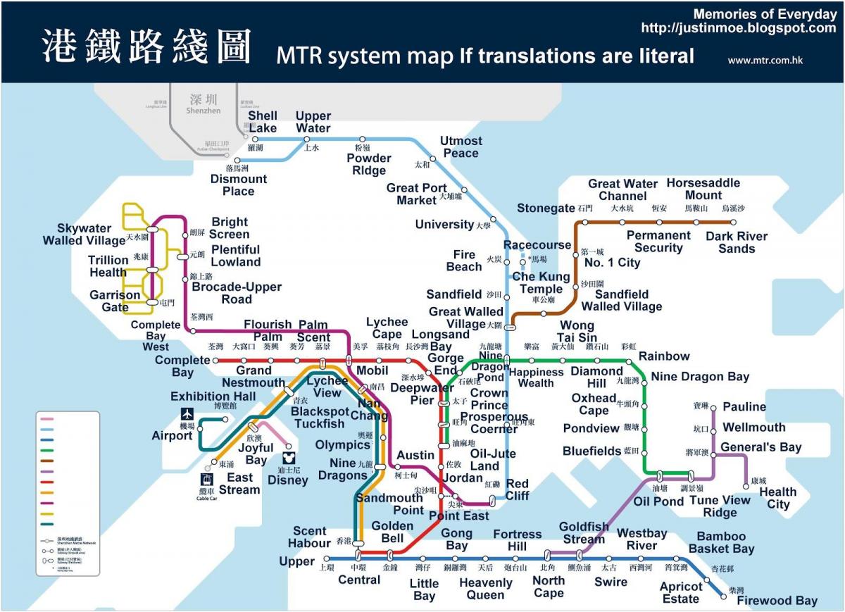 Hongkong mapa metra
