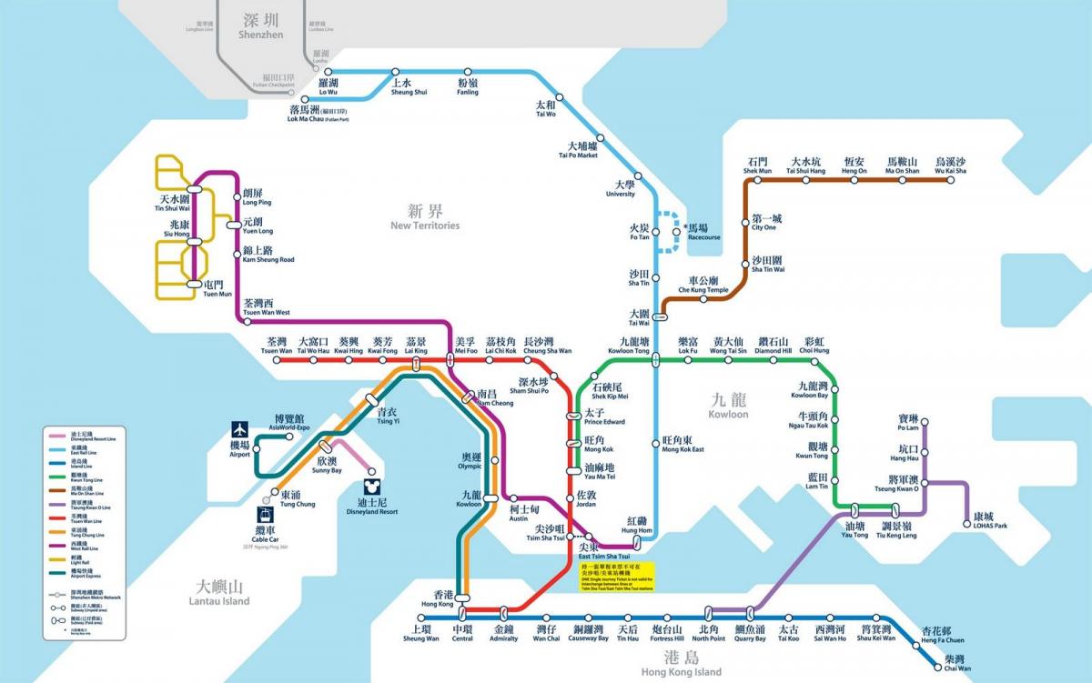 HK MTR mapa