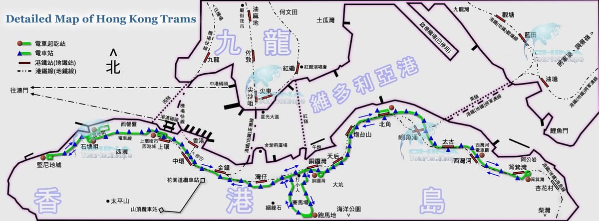 tramvaj Hong Kong mapa