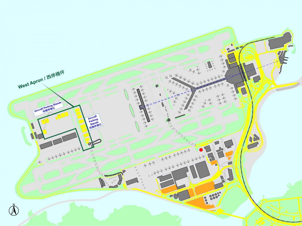 Hong Kong mezinárodní letiště mapě