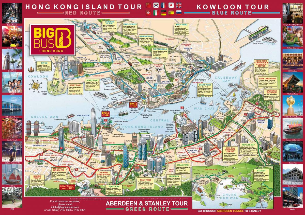 hop on hop off bus Hong Kong mapa