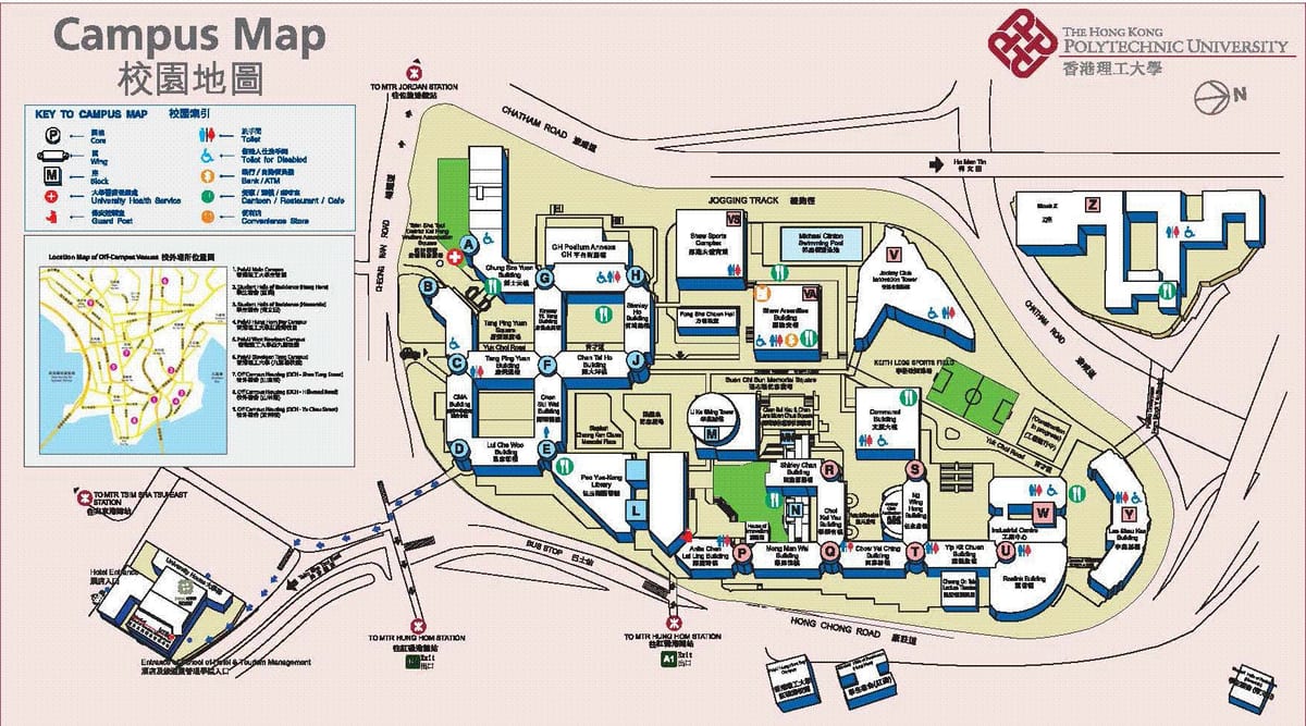 mapa Hong Kong polytechnic university