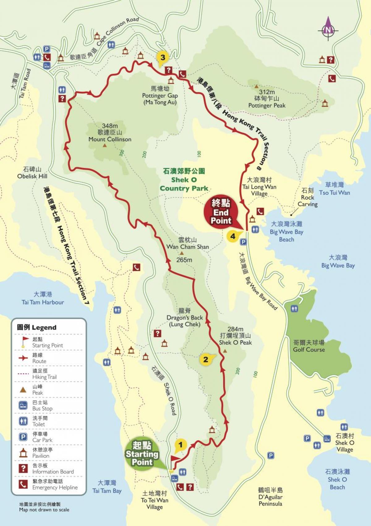 turistické mapy Hong Kong