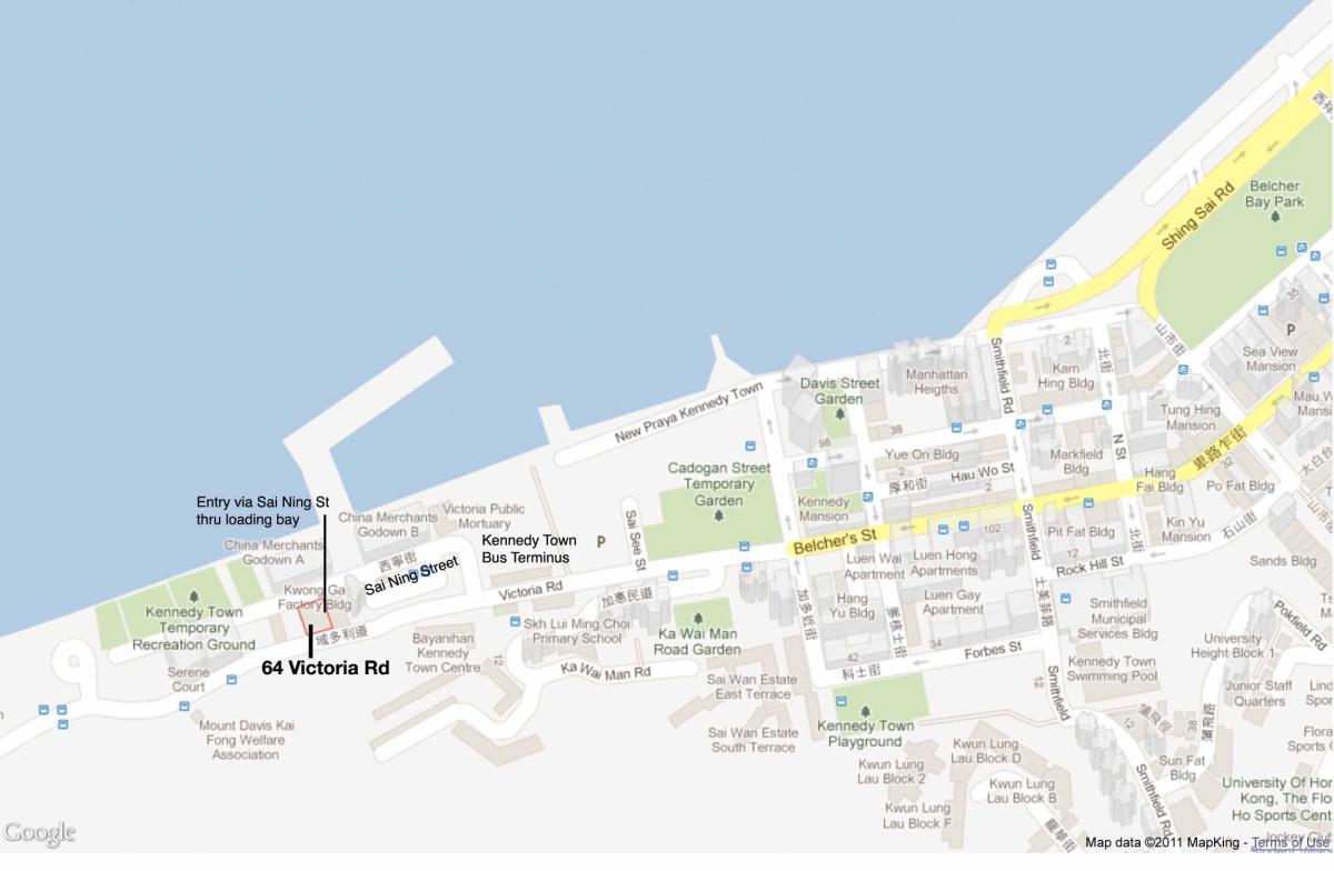 MTR Kennedy town station mapě