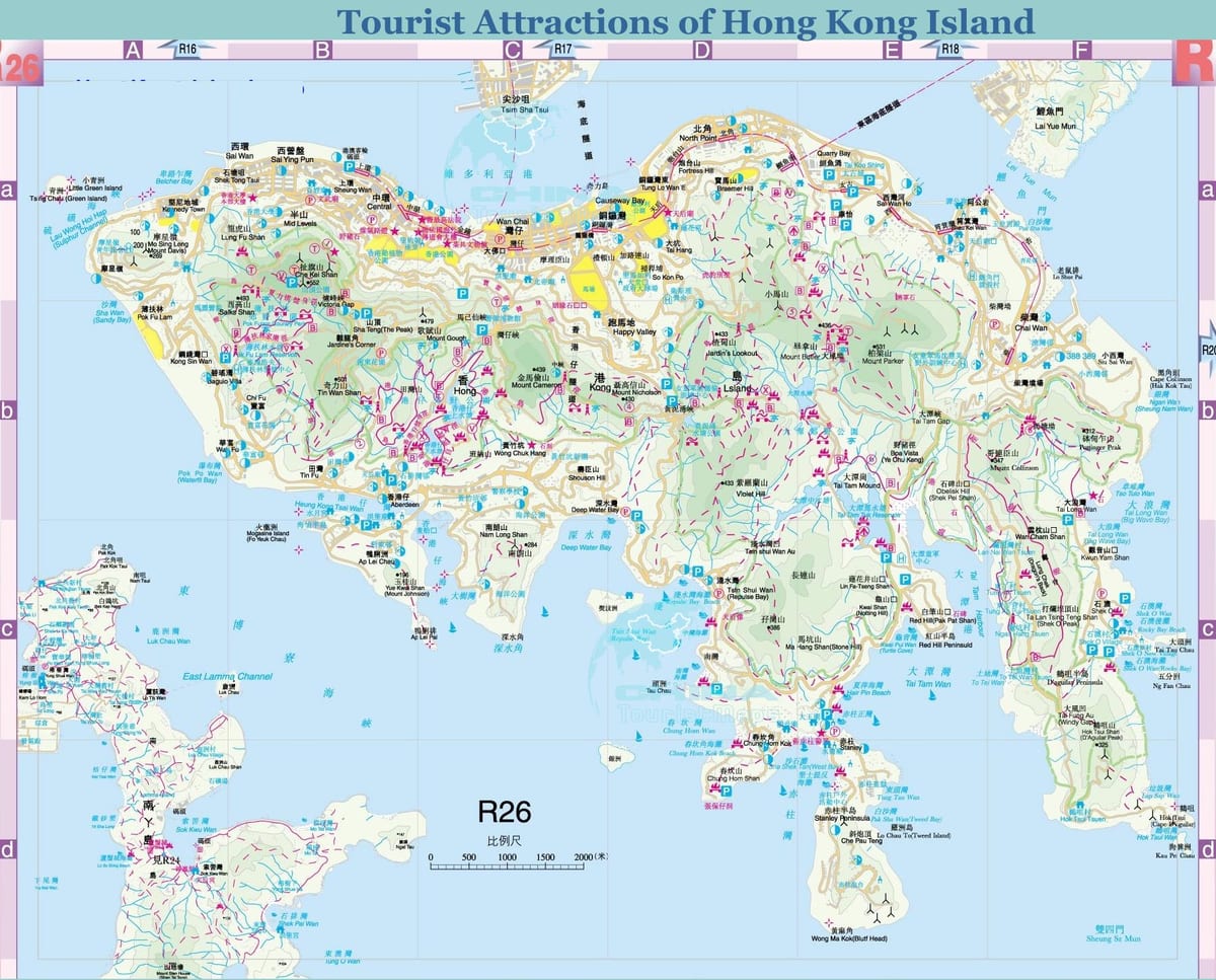 Hong Kong na mapě