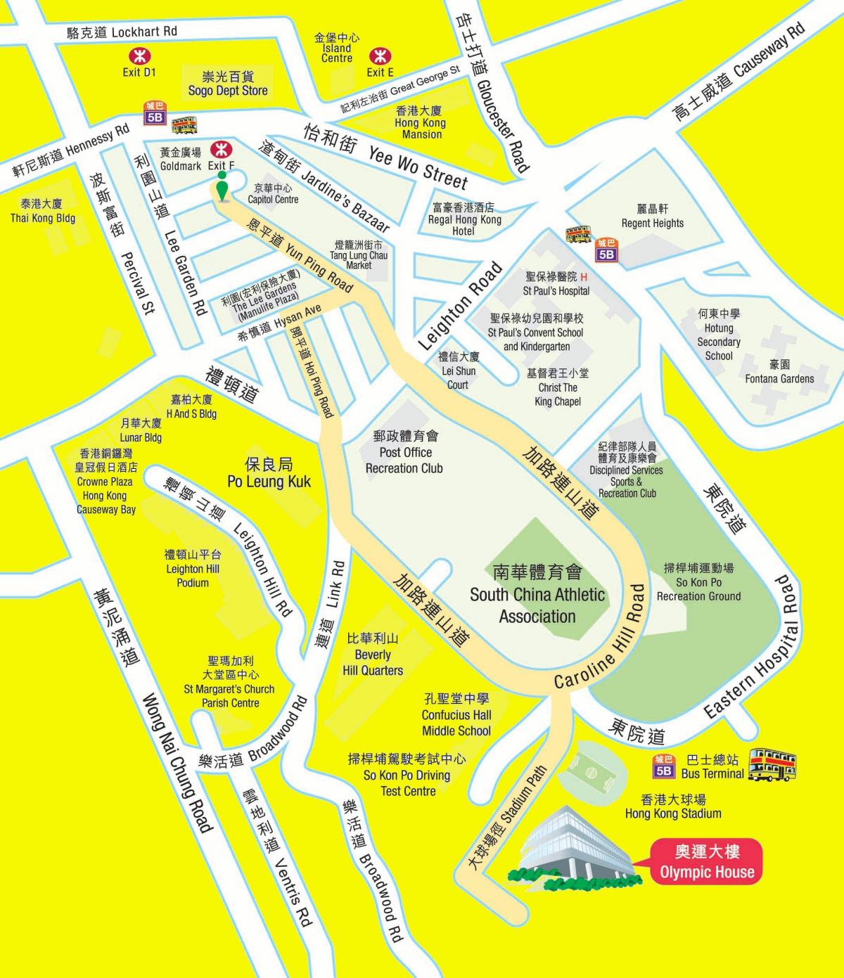 Olympic stanice MTR mapa
