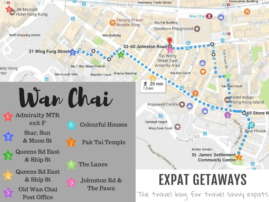 Hong Kong Wan Chai mapě