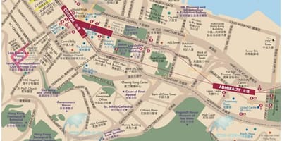 Hong Kong central mapě