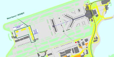 Hong Kong mezinárodní letiště mapě