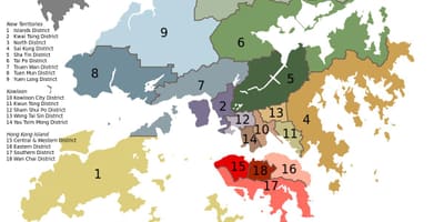 Mapa Hong Kong čtvrtí