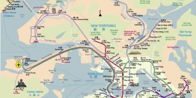 Hong Kong pěší turistické mapy