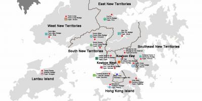 Mapa Hong Kong okresů