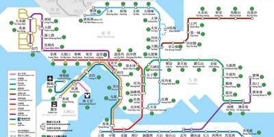 Hong Kong veřejné dopravy mapu
