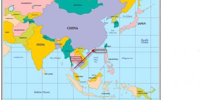 Hong Kong v mapě asie