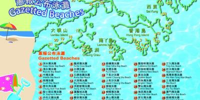Mapa Hong Kong pláže