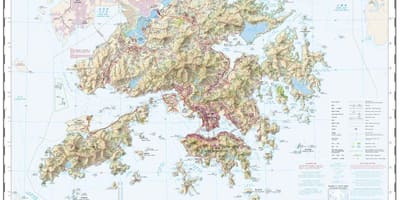 Topografická mapa Hong Kong