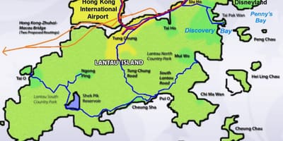 Hong Kong island turistická mapa