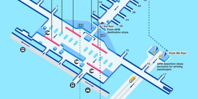 Hong Kong letištní brány mapě