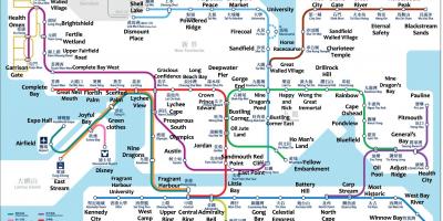 Stanice MTR mapa Hong Kong