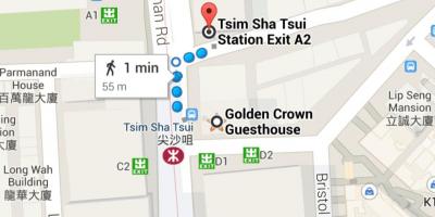 Tsim Sha Tsui MTR station mapě