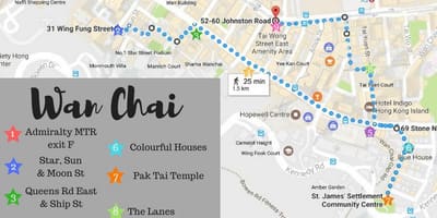 Hong Kong Wan Chai mapě